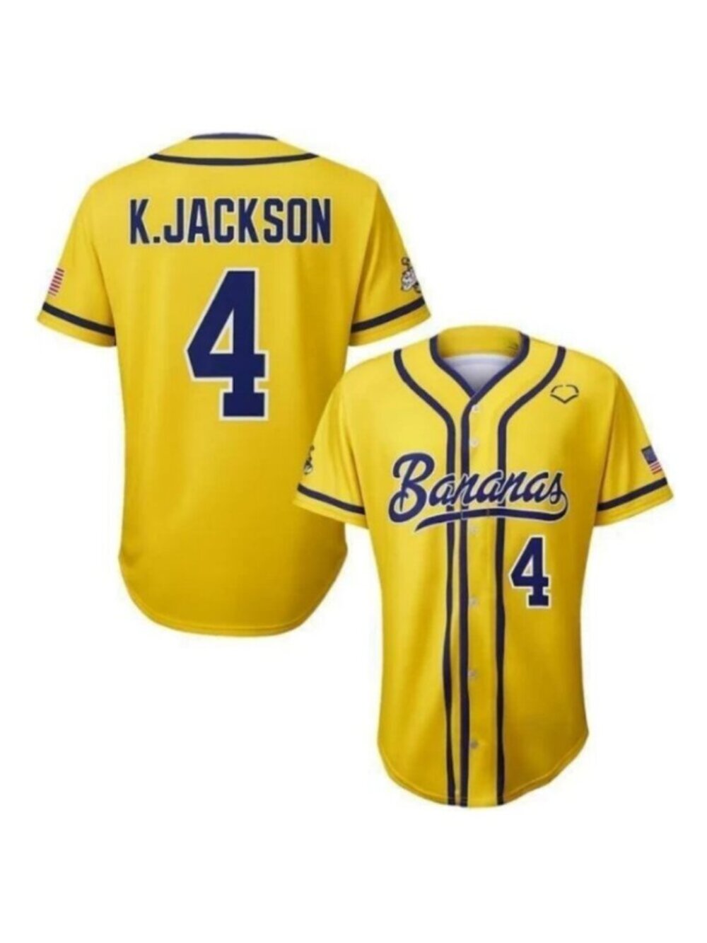 Mens KJ Kyle Jackson Savannah Bananas Jersey Yellow Stitched